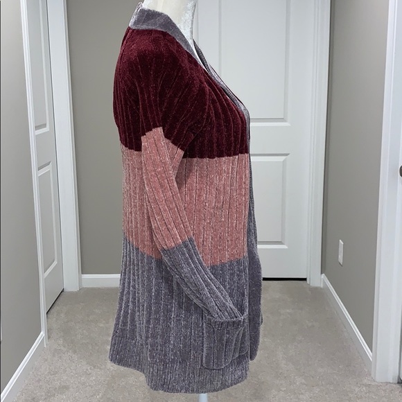 Color block chenille cardigan - Picture 3 of 8